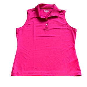 Women's Pink Sleeveless Polo Top